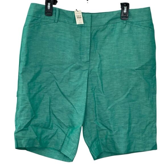 NWT Talbots Green Linen Blend Shorts Size 12 Inseam 10.5” - Picture 1 of 5